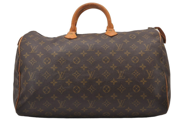 Authentic Louis Vuitton Monogram Speedy 40 Hand Boston Bag M41522 LV 1268I