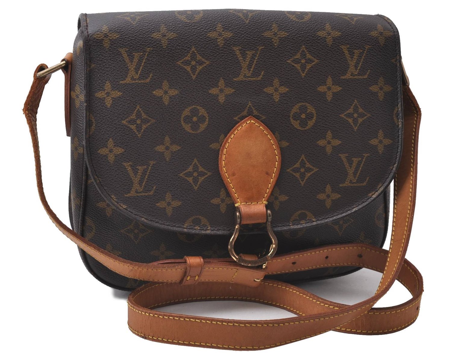 Auth Louis Vuitton Monogram Saint Cloud GM Shoulder Cross Bag M51242 LV 1272D