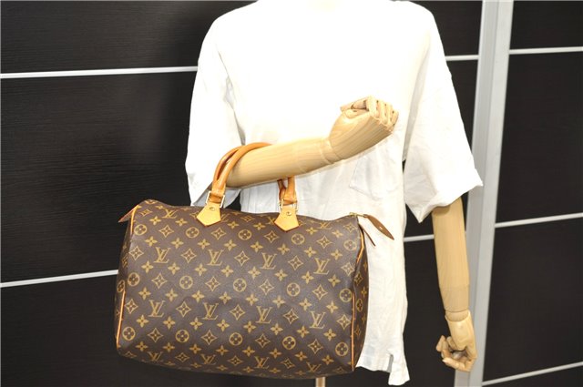 Authentic Louis Vuitton Monogram Speedy 35 Hand Bag M41524 LV 1274D