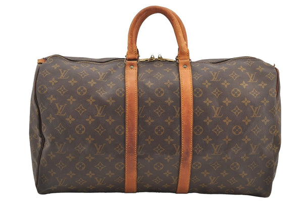 Authentic Louis Vuitton Monogram Keepall 50 Travel Boston Bag M41426 LV 1274I