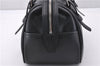 Authentic BURBERRY Vintage Hand Boston Bag Leather Black 1279F