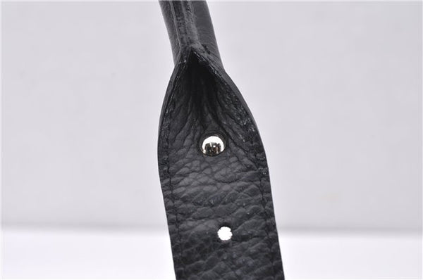 Authentic BURBERRY Vintage Hand Boston Bag Leather Black 1279F