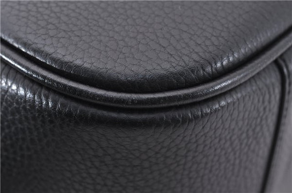 Authentic BURBERRY Vintage Hand Boston Bag Leather Black 1279F