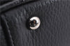 Authentic BURBERRY Vintage Hand Boston Bag Leather Black 1279F