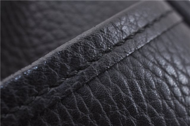 Authentic BURBERRY Vintage Hand Boston Bag Leather Black 1279F