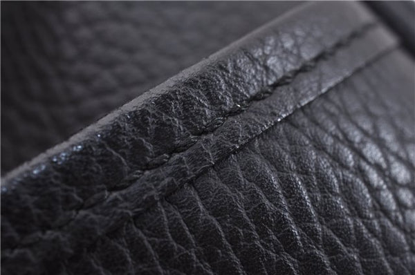 Authentic BURBERRY Vintage Hand Boston Bag Leather Black 1279F
