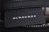 Authentic BURBERRY Vintage Hand Boston Bag Leather Black 1279F