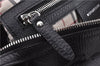 Authentic BURBERRY Vintage Hand Boston Bag Leather Black 1279F