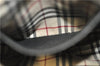 Authentic BURBERRY Vintage Hand Boston Bag Leather Black 1279F