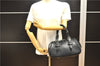 Authentic BURBERRY Vintage Hand Boston Bag Leather Black 1279F