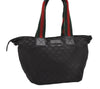 Authentic GUCCI Web Sherry Line Hand Tote Bag GG Nylon 131230 Black 1279G