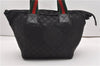Authentic GUCCI Web Sherry Line Hand Tote Bag GG Nylon 131230 Black 1279G