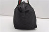 Authentic GUCCI Web Sherry Line Hand Tote Bag GG Nylon 131230 Black 1279G