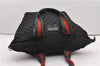 Authentic GUCCI Web Sherry Line Hand Tote Bag GG Nylon 131230 Black 1279G