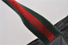 Authentic GUCCI Web Sherry Line Hand Tote Bag GG Nylon 131230 Black 1279G