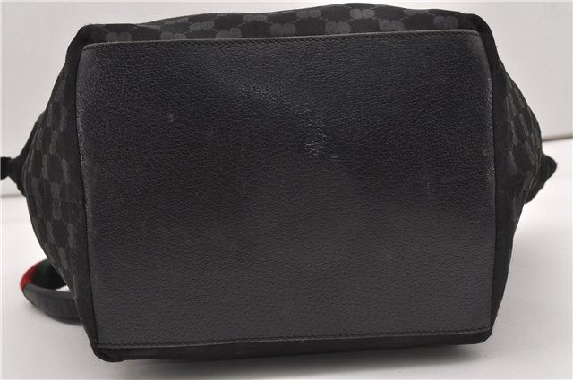 Authentic GUCCI Web Sherry Line Hand Tote Bag GG Nylon 131230 Black 1279G