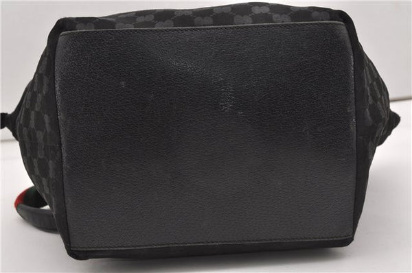 Authentic GUCCI Web Sherry Line Hand Tote Bag GG Nylon 131230 Black 1279G