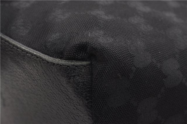 Authentic GUCCI Web Sherry Line Hand Tote Bag GG Nylon 131230 Black 1279G