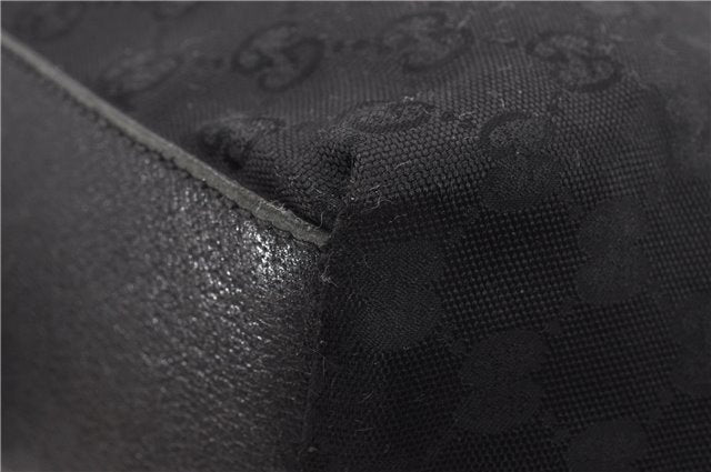 Authentic GUCCI Web Sherry Line Hand Tote Bag GG Nylon 131230 Black 1279G
