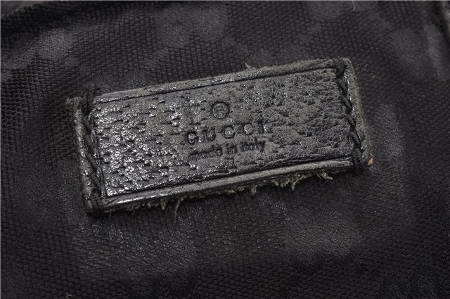 Authentic GUCCI Web Sherry Line Hand Tote Bag GG Nylon 131230 Black 1279G