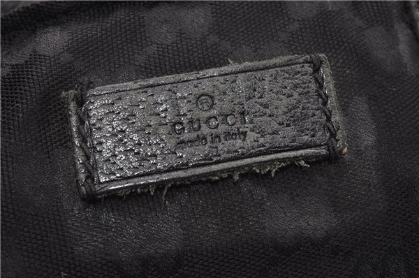 Authentic GUCCI Web Sherry Line Hand Tote Bag GG Nylon 131230 Black 1279G