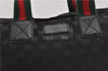 Authentic GUCCI Web Sherry Line Hand Tote Bag GG Nylon 131230 Black 1279G