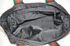 Authentic GUCCI Web Sherry Line Hand Tote Bag GG Nylon 131230 Black 1279G