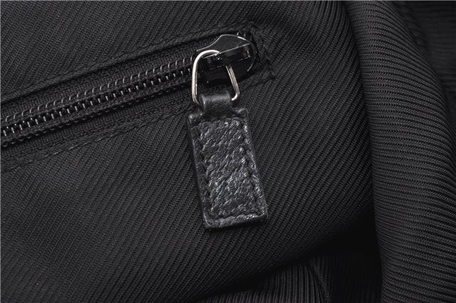 Authentic GUCCI Web Sherry Line Hand Tote Bag GG Nylon 131230 Black 1279G