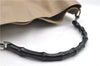 Authentic GUCCI Bamboo 2Way Shoulder Hand Bag Leather 0011577 Beige 1280G