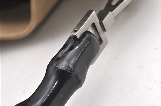 Authentic GUCCI Bamboo 2Way Shoulder Hand Bag Leather 0011577 Beige 1280G