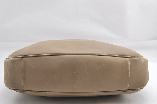 Authentic GUCCI Bamboo 2Way Shoulder Hand Bag Leather 0011577 Beige 1280G