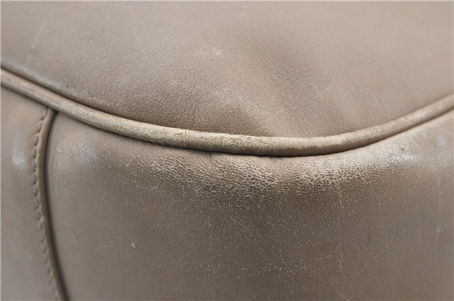 Authentic GUCCI Bamboo 2Way Shoulder Hand Bag Leather 0011577 Beige 1280G