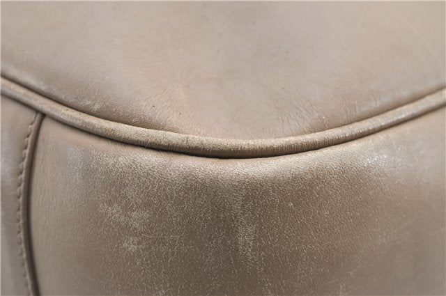 Authentic GUCCI Bamboo 2Way Shoulder Hand Bag Leather 0011577 Beige 1280G