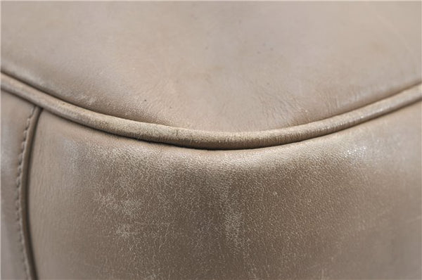 Authentic GUCCI Bamboo 2Way Shoulder Hand Bag Leather 0011577 Beige 1280G