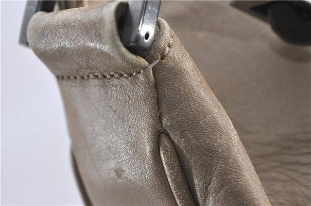 Authentic GUCCI Bamboo 2Way Shoulder Hand Bag Leather 0011577 Beige 1280G