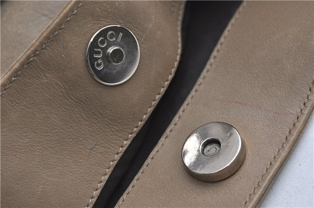 Authentic GUCCI Bamboo 2Way Shoulder Hand Bag Leather 0011577 Beige 1280G