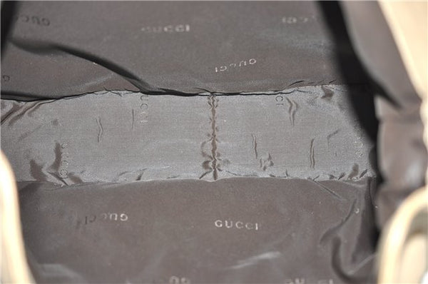 Authentic GUCCI Bamboo 2Way Shoulder Hand Bag Leather 0011577 Beige 1280G