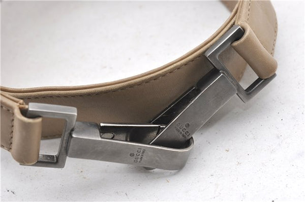 Authentic GUCCI Bamboo 2Way Shoulder Hand Bag Leather 0011577 Beige 1280G