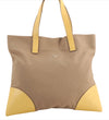 Authentic PRADA Vintage Shoulder Tote Bag Canvas Leather Beige 1281F