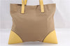 Authentic PRADA Vintage Shoulder Tote Bag Canvas Leather Beige 1281F