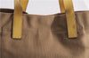 Authentic PRADA Vintage Shoulder Tote Bag Canvas Leather Beige 1281F