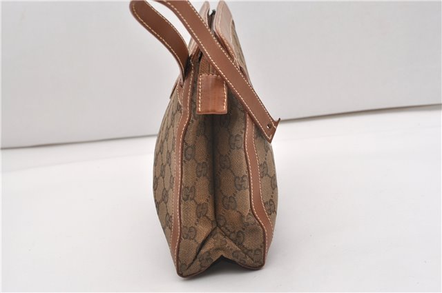 Authentic GUCCI Vintage Clutch Hand Bag Purse GG Canvas Leather Brown 1281G