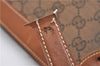 Authentic GUCCI Vintage Clutch Hand Bag Purse GG Canvas Leather Brown 1281G