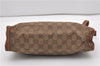 Authentic GUCCI Vintage Clutch Hand Bag Purse GG Canvas Leather Brown 1281G