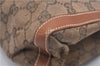 Authentic GUCCI Vintage Clutch Hand Bag Purse GG Canvas Leather Brown 1281G
