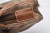 Authentic GUCCI Vintage Clutch Hand Bag Purse GG Canvas Leather Brown 1281G