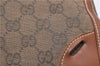 Authentic GUCCI Vintage Clutch Hand Bag Purse GG Canvas Leather Brown 1281G