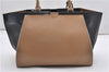 Authentic FENDI 3JOURS Leather 2Way Shoulder Hand Bag Beige Black 1282G