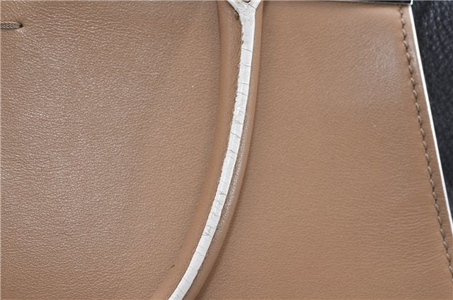 Authentic FENDI 3JOURS Leather 2Way Shoulder Hand Bag Beige Black 1282G
