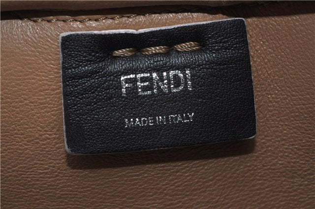 Authentic FENDI 3JOURS Leather 2Way Shoulder Hand Bag Beige Black 1282G